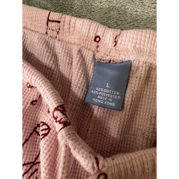 Cabernet Women’s Thermal Size Large Gingerbread Man Pajama Set Pink Christmas ￼ - Picture 10 of 12